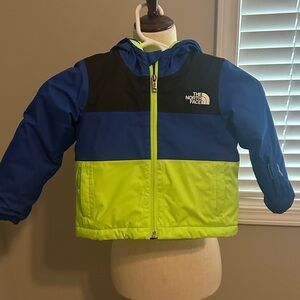 Great Condition, The North Face Kids Winter Jacket in Blue and Neon Green, 2T